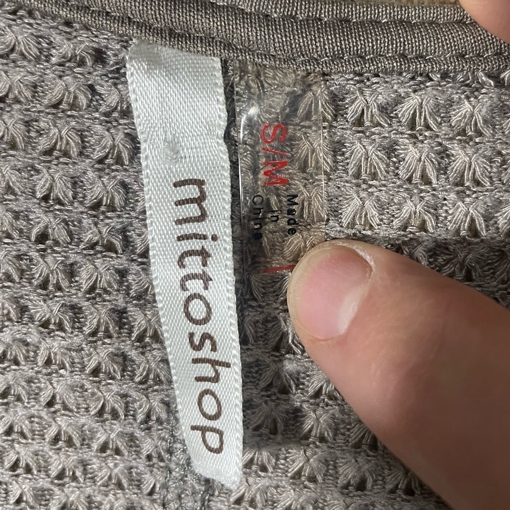 Mittoshop Gray Waffle Cardigan Size S/M - Picture 7 of 9